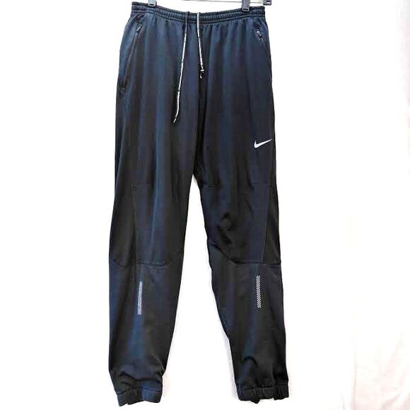 Nike Running Club Joggers Sweatpants Men Small Black Ankle Zip Pocket Reflective - Picture 1 of 15